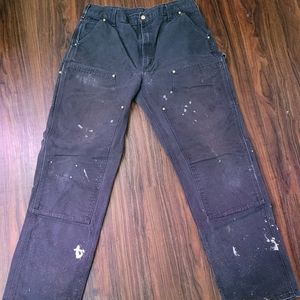 Carhartt mens black reinforced work pants 36x34